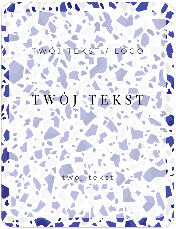 Naklejki na woski zapachowe clamshell Terrazzo Blue