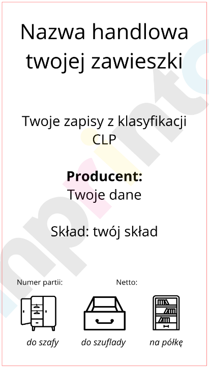 Naklejki CLP ostrzegawcze do woskowych zawieszek zapachowych