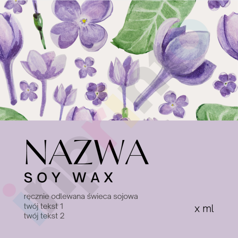 Naklejki na świece z motywem kwiatowym Lilac