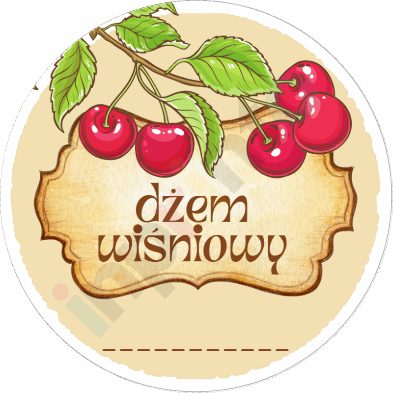 Naklejki na Dżem wiśniowy vintage