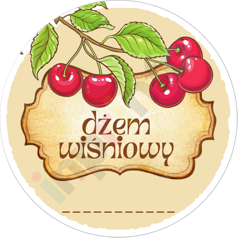 Naklejki na Dżem wiśniowy vintage