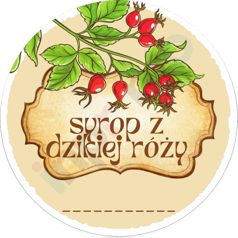Naklejki na Syrop z dzikiej róży vintage