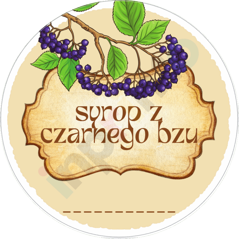 Naklejki na Syrop z czarnego bzu vintage