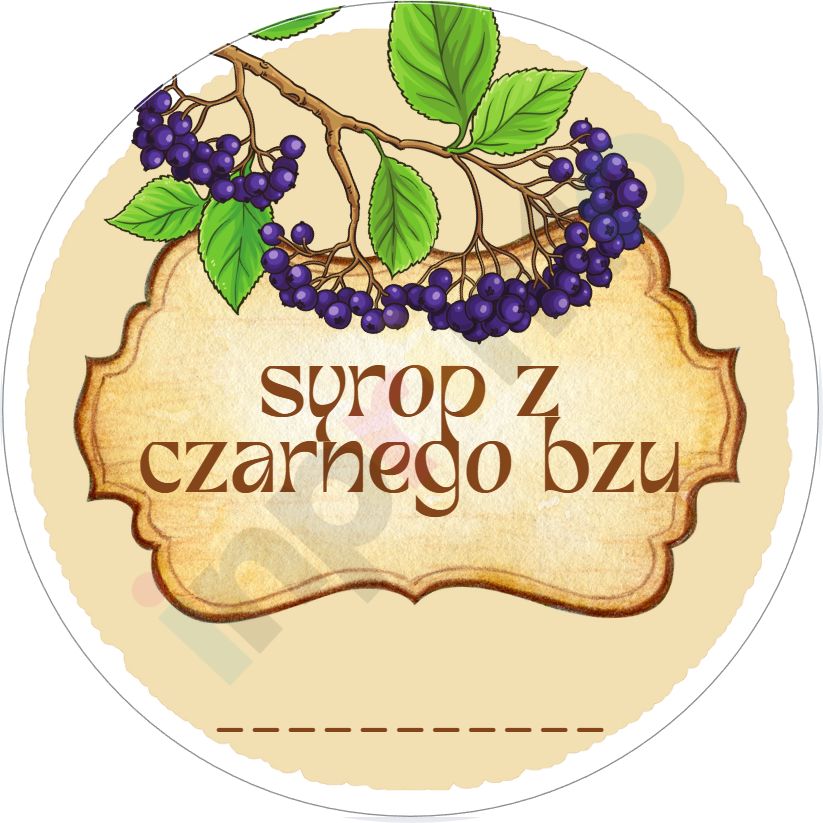 Naklejki na Syrop z czarnego bzu vintage