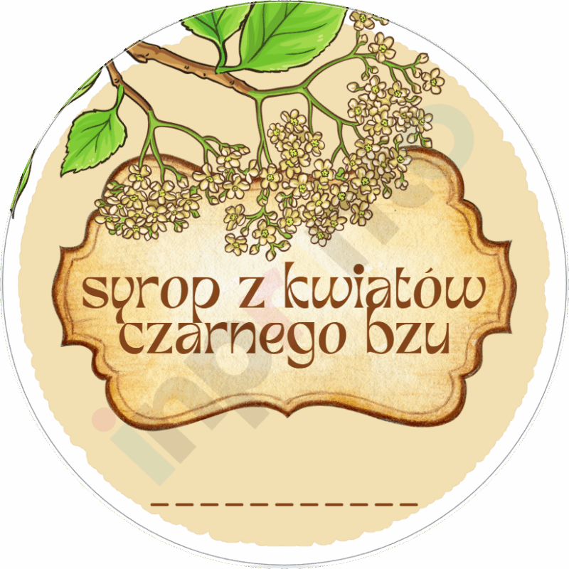 Naklejki na Syrop z kwiatów czarnego bzu vintage