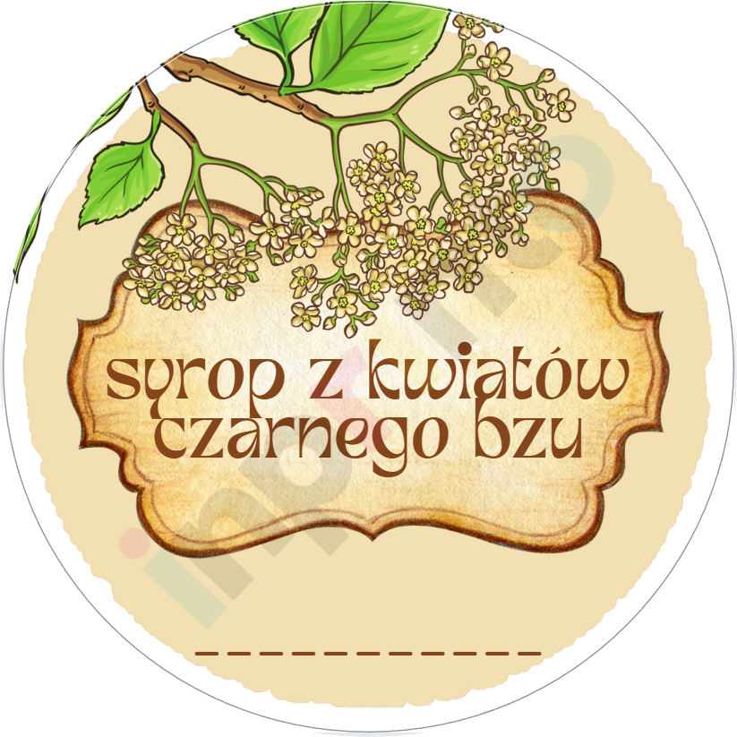 Naklejki na Syrop z kwiatów czarnego bzu vintage