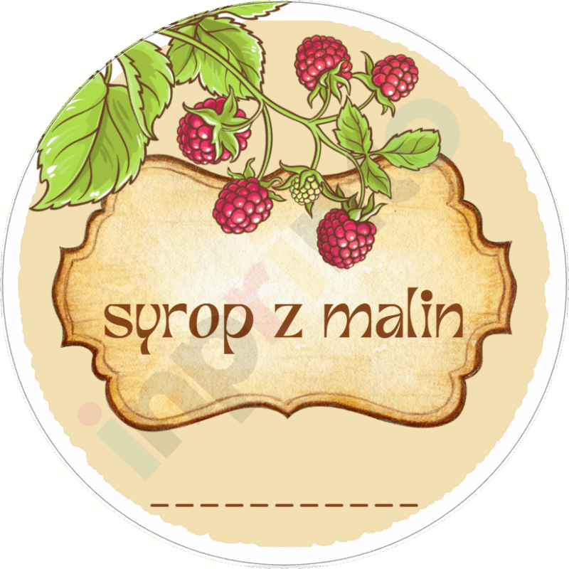 Naklejki na Syrop z malin vintage