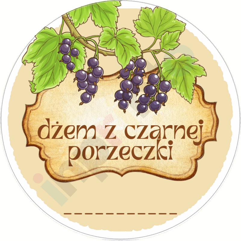 Naklejki na Dżem z czarnej porzeczki vintage