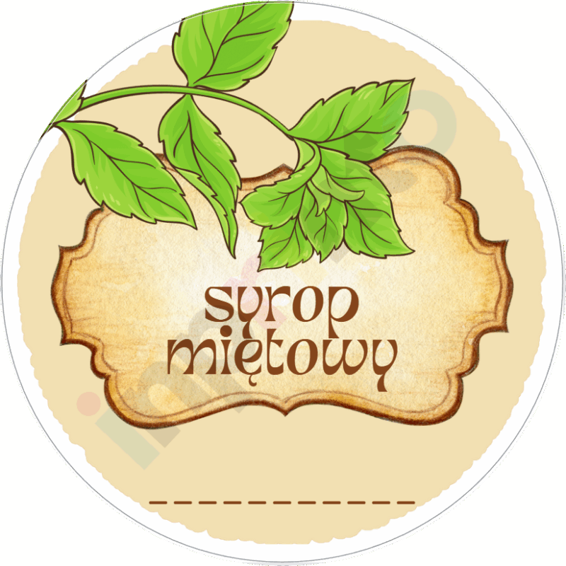 Naklejki na Syrop miętowy vintage