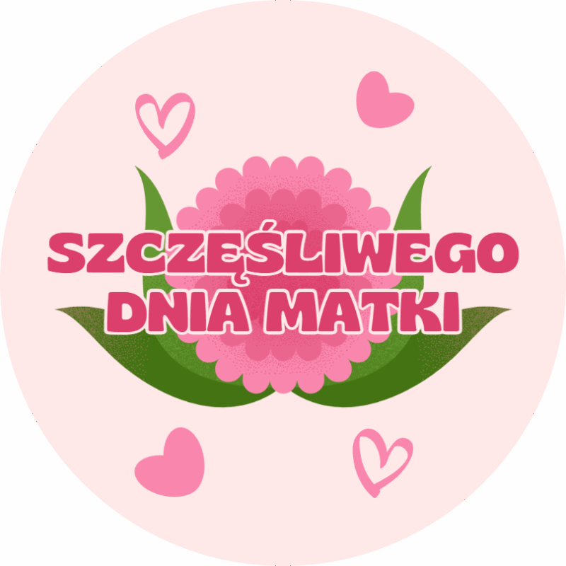 Naklejki na Dzień Mamy - Szczęśliwego Dnia Matki - różowe etykiety prezentowe