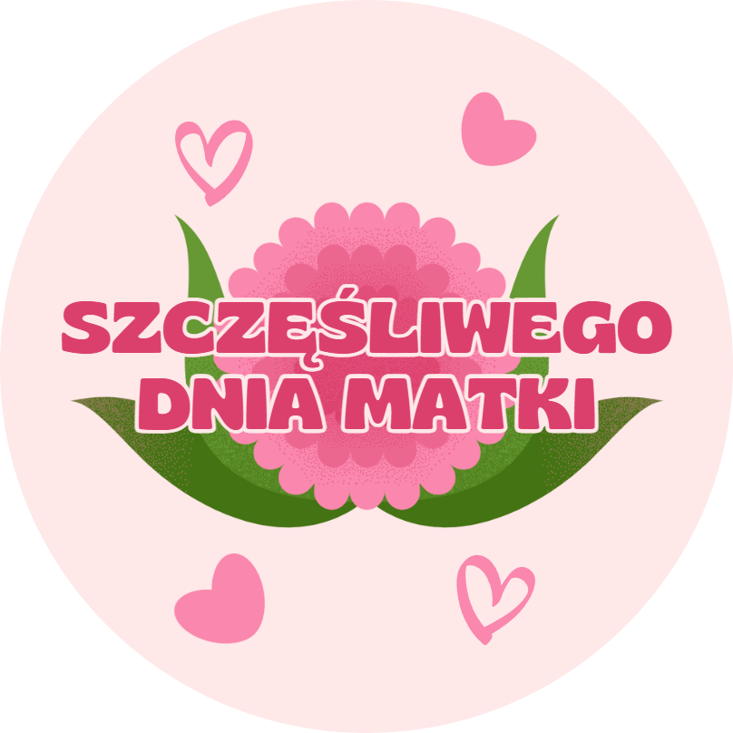 Naklejki na Dzień Mamy - Szczęśliwego Dnia Matki - różowe etykiety prezentowe
