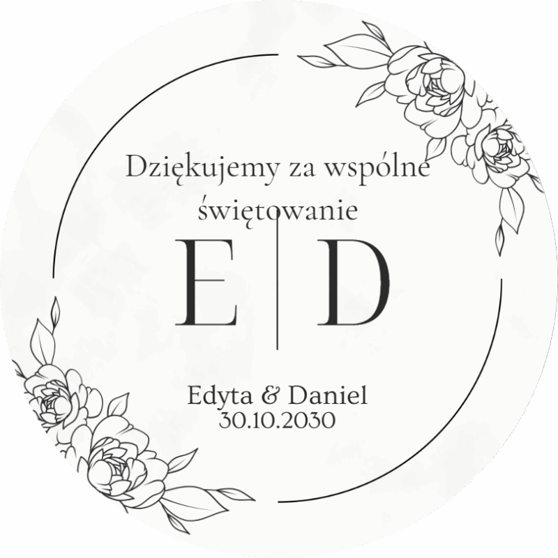 Naklejki ślubne personalizowane konturowe