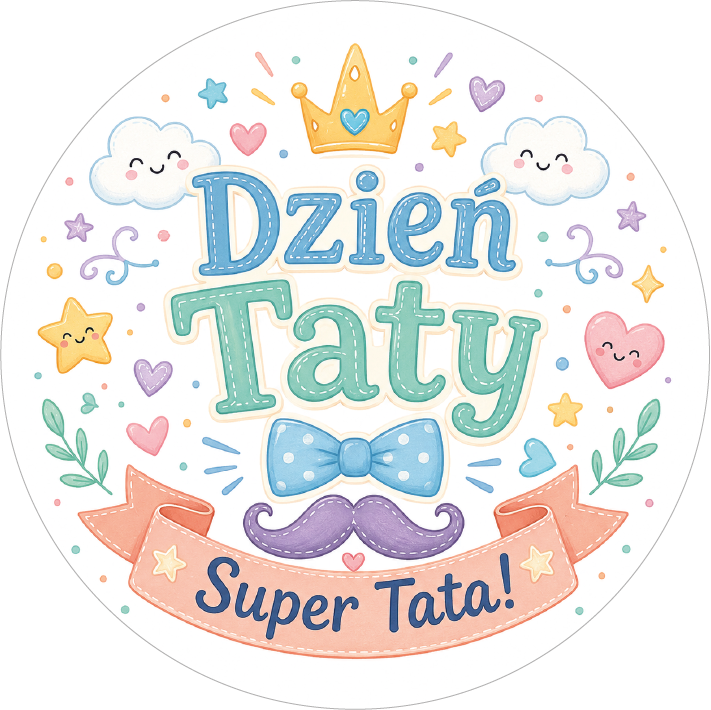 Naklejki na Dzień Taty Super Tata pastelowe