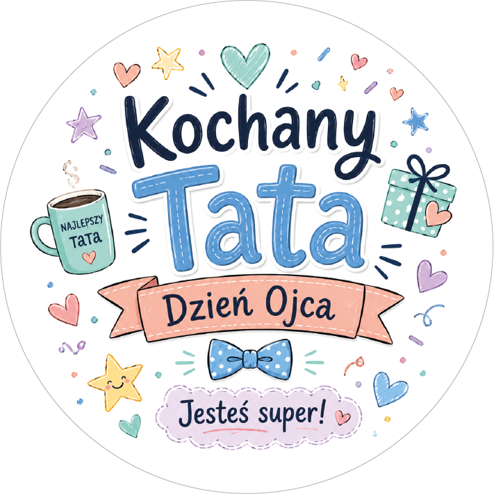 Naklejki na Dzień Ojca Kochany Tata pastelowe