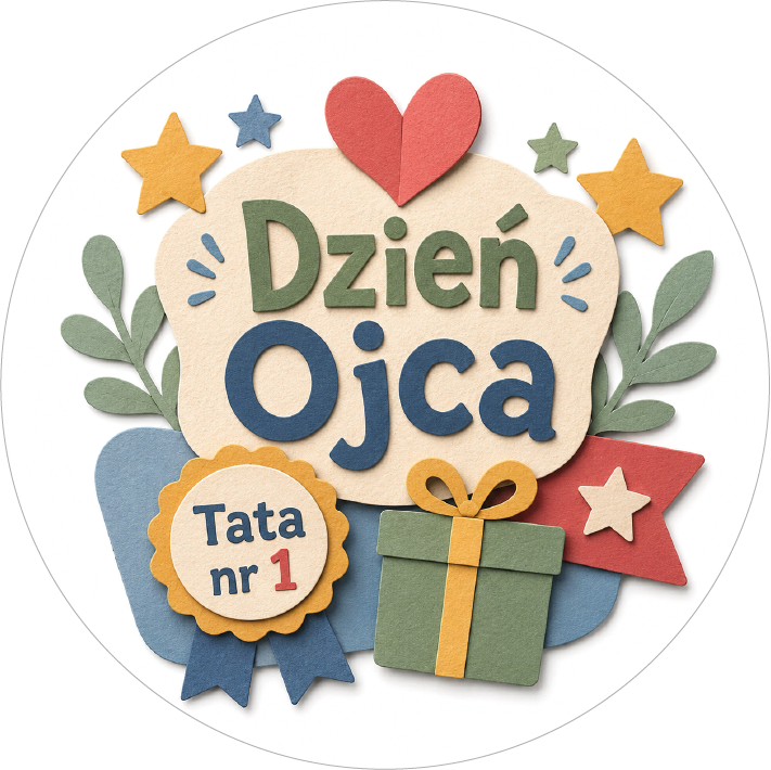 Naklejki na Dzień Ojca Tata nr 1 z prezentem