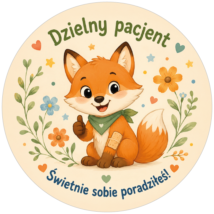 naklejki dzielny pacjent z liskiem