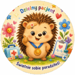naklejki dzielny pacjent z jeżykiem