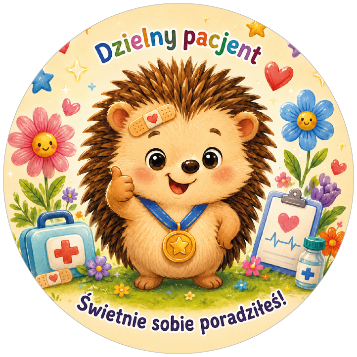 naklejki dzielny pacjent z jeżykiem