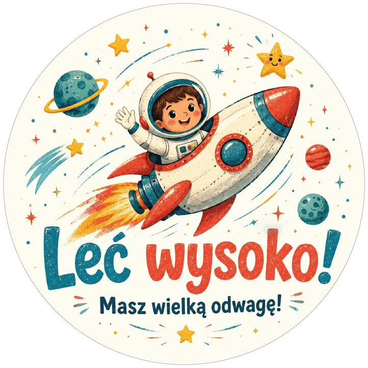 Naklejki motywacyjne dla dzieci Leć wysoko z rakietą