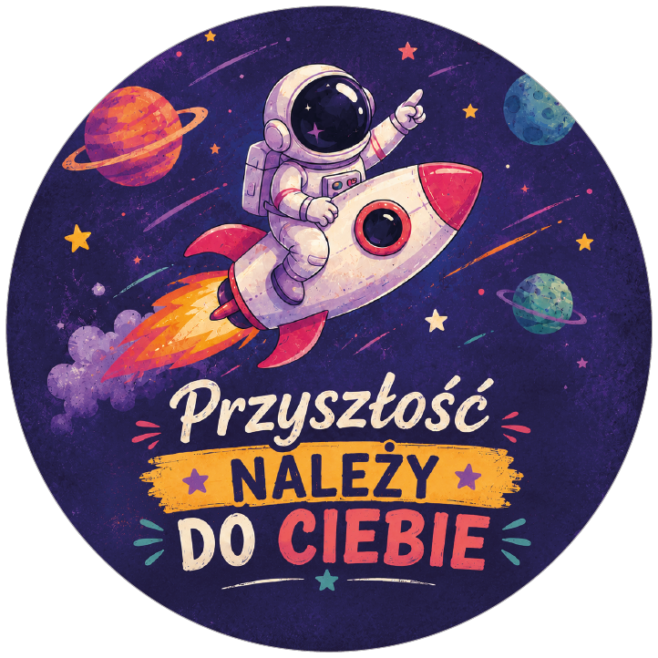 Naklejki motywacyjne dla dzieci Przyszłość należy do Ciebie z astronautą