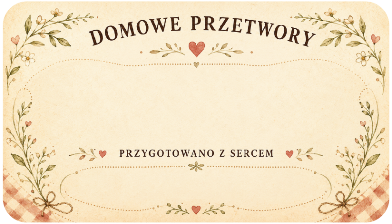 Etykiety na domowe przetwory przygotowano z sercem rustykalne