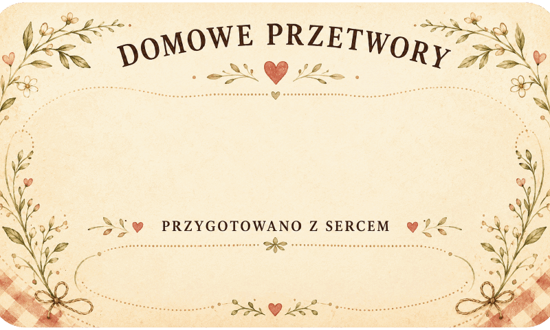 Etykiety na domowe przetwory przygotowano z sercem rustykalne