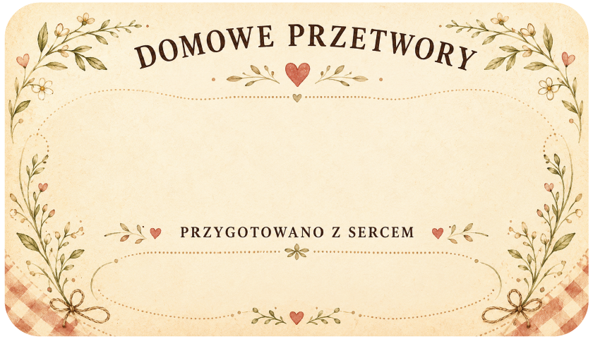 Etykiety na domowe przetwory przygotowano z sercem rustykalne