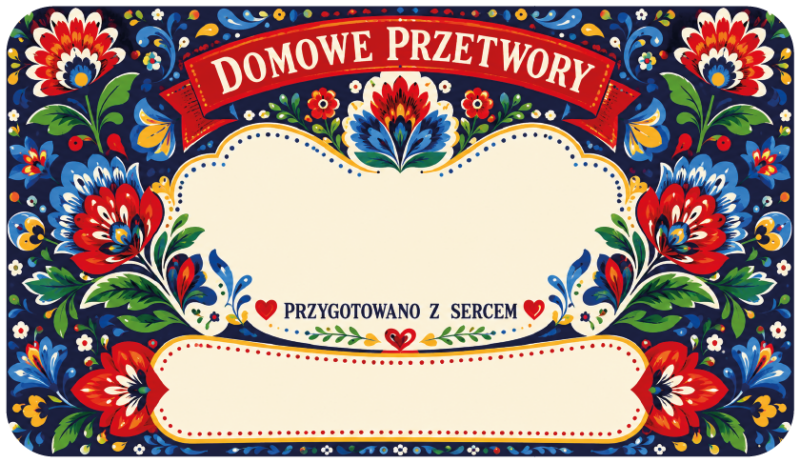 Etykiety na domowe przetwory przygotowano z sercem łowickie