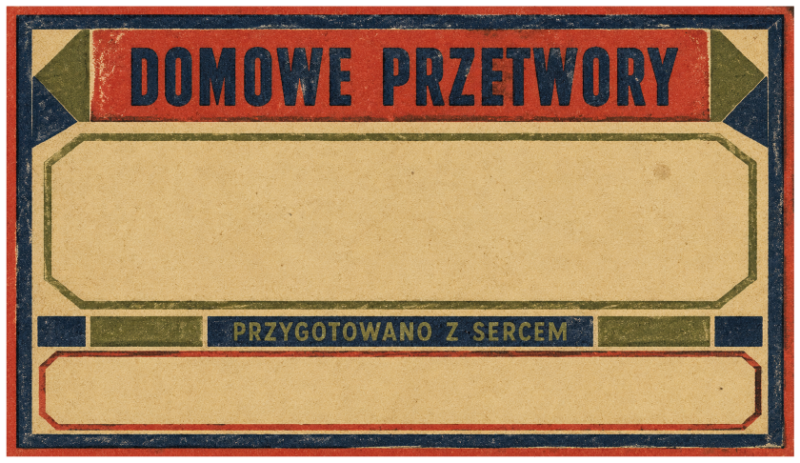 Etykiety na domowe przetwory przygotowano z sercem vintage
