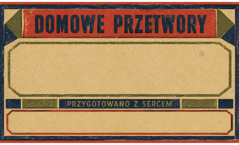Etykiety na domowe przetwory przygotowano z sercem vintage