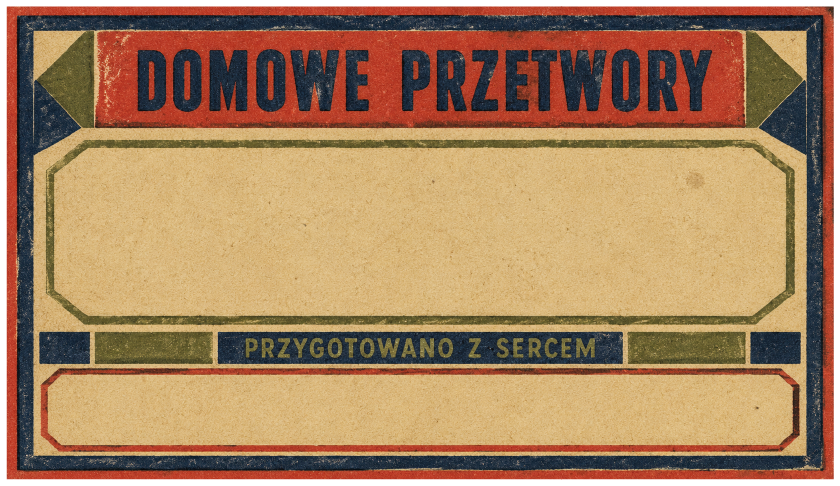 Etykiety na domowe przetwory przygotowano z sercem vintage