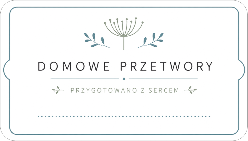 Etykiety na domowe przetwory przygotowano z sercem botaniczne
