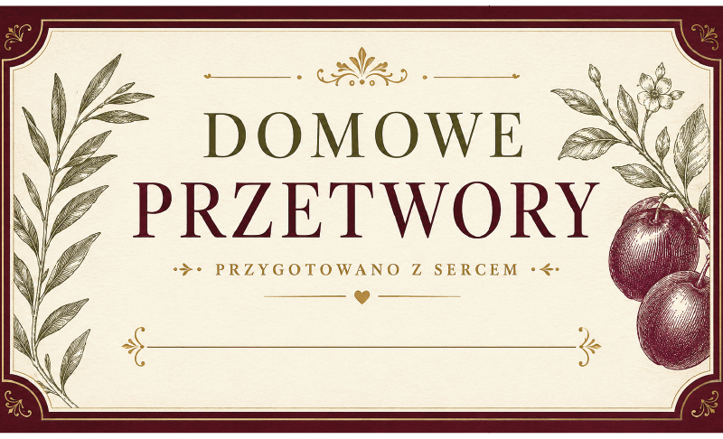 Etykiety na domowe przetwory przygotowano z sercem eleganckie