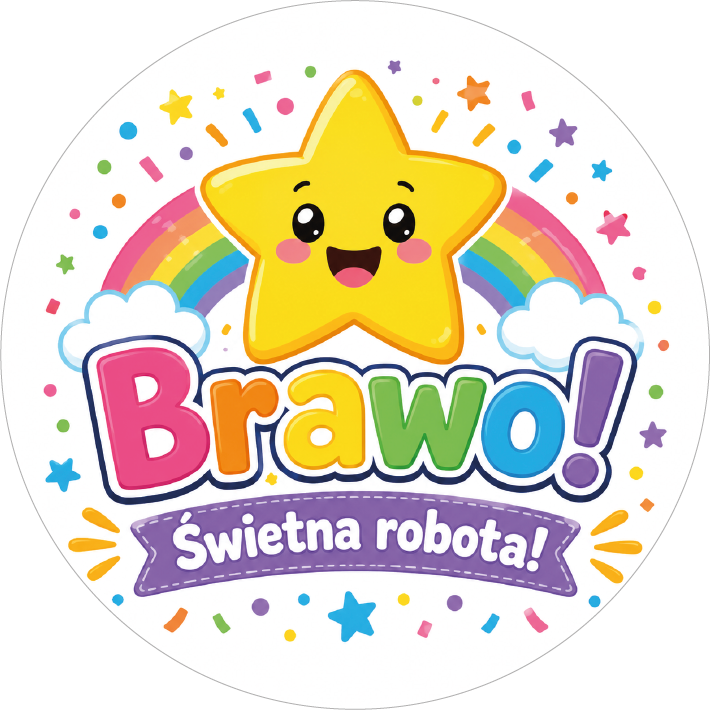 Naklejki motywacyjne dla dzieci Brawo Świetna robota