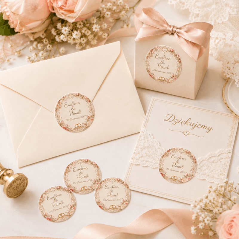Naklejki ślubne personalizowane elegancka ramka obrączki naklejki ślubne personalizowane elegancka ramka z obrączkami