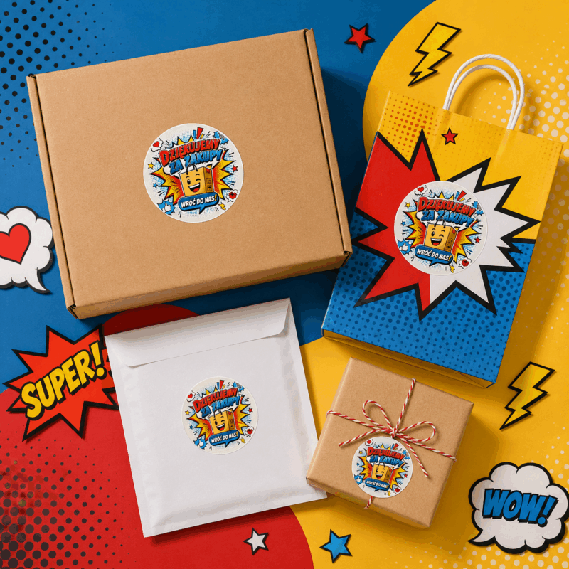 Naklejki dziękujemy za zakupy komiksowa paczka pop-art naklejki dziękujemy za zakupy komiksowa paczka pop-art