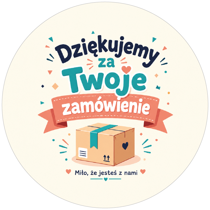 naklejki dziękujemy za Twoje zamówienie kolorowa paczka i baner