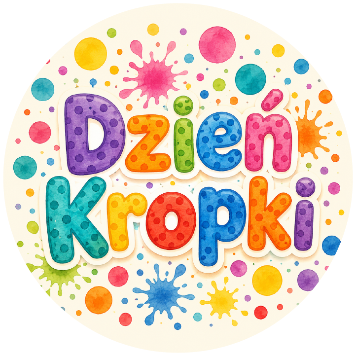 naklejki na Dzień Kropki kolorowe kropki i farbki