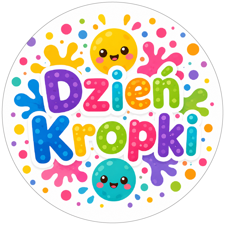 naklejki na Dzień Kropki uśmiechnięte kropki