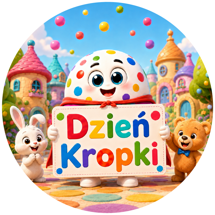 naklejki na Dzień Kropki bajkowa kraina i zwierzątka