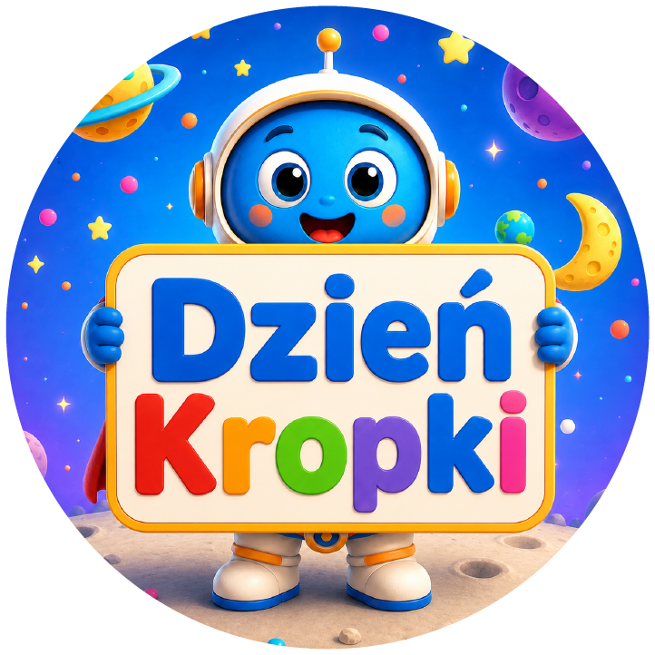 Naklejki na Dzień Kropki astronauta i kosmos