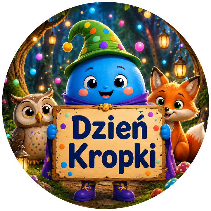 naklejki na Dzień Kropki magiczny las i zwierzątka