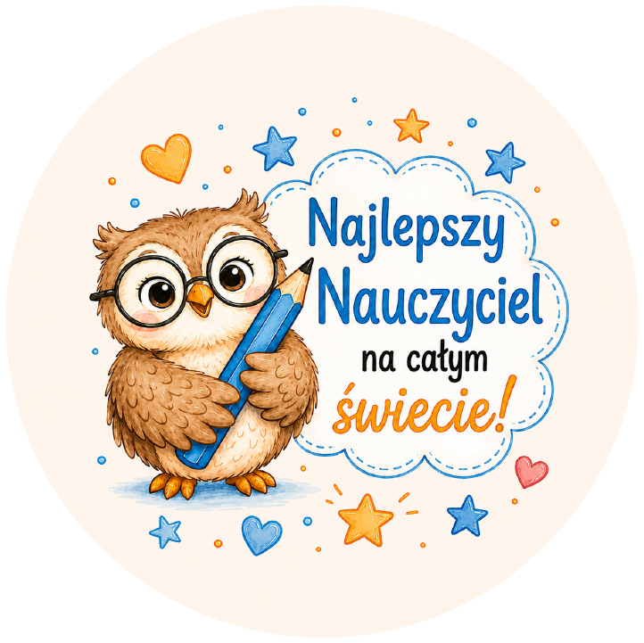 naklejki na Dzień Nauczyciela najlepszy nauczyciel sowa