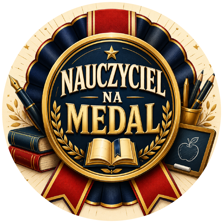 naklejki na Dzień Nauczyciela nauczyciel na medal złoty