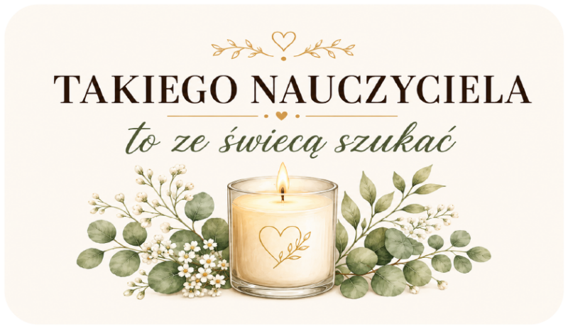 naklejki na świece Dzień Nauczyciela eukaliptus