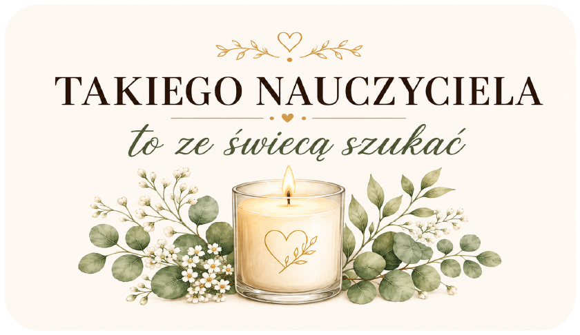 naklejki na świece Dzień Nauczyciela eukaliptus