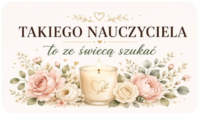 naklejki na świece dla nauczyciela kwiatowe z różami