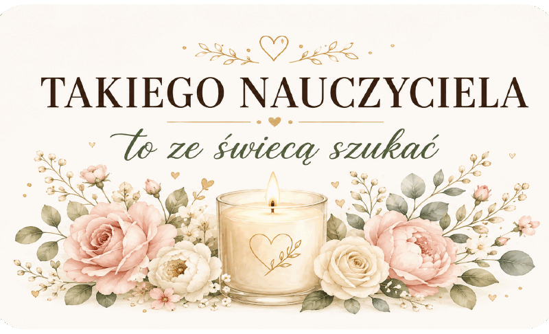 naklejki na świece dla nauczyciela kwiatowe z różami