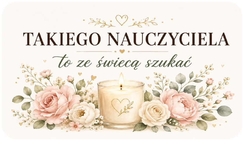 naklejki na świece dla nauczyciela kwiatowe z różami