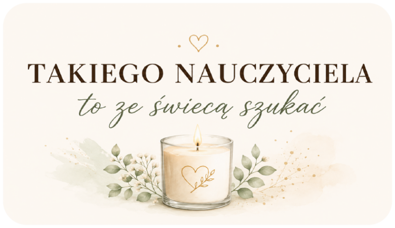 naklejki na świece dla nauczyciela minimalistyczne z eukaliptusem